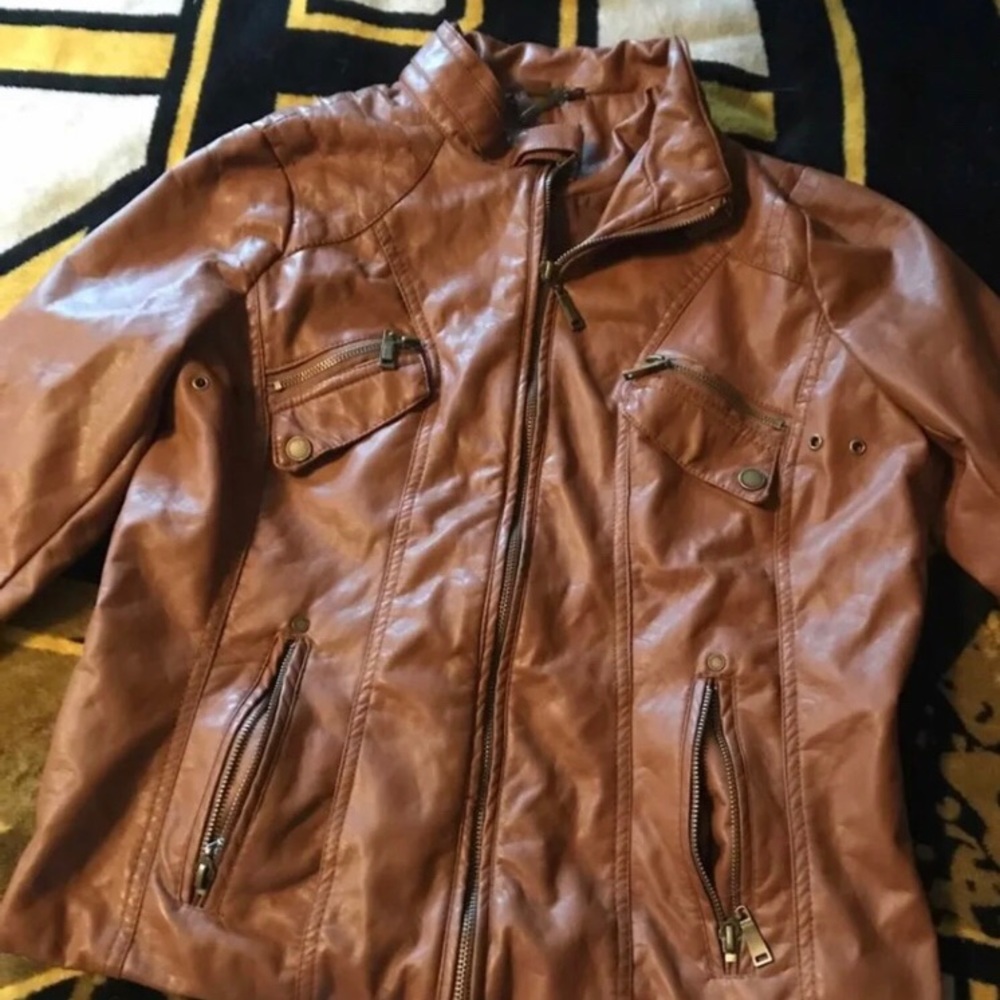 J2 Brown Faux Leather Jacket- Youth/XL